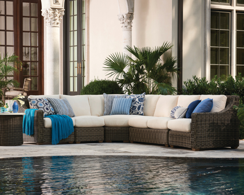 NC Furniture Manufacturer Lane Venture Outdoor Sectional Setting by Pool